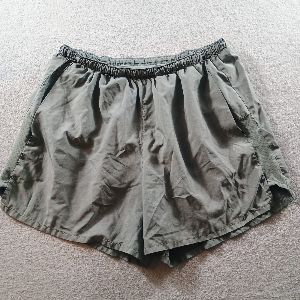 Nike‎ Womens Dri-FIT Running Shorts Grey Large Mesh Pockets Activewear